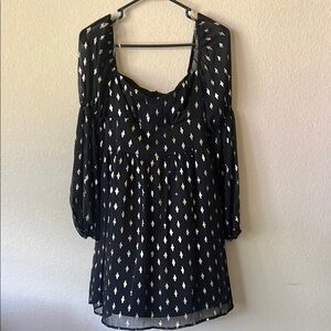 Crystal Doll Black and White Pleated Mini Dress